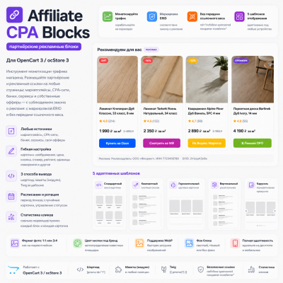 Affiliate Shortcode Blocks — 80+ вариантов рекламных блоков с ERID, ИНН - 1