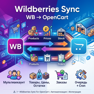 Экспорт товаров из ВБ в opencart - Wildberries Sync