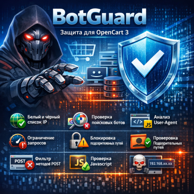 Захист від ботів та навантаження - BotGuard для OpenCart 3.x - 1