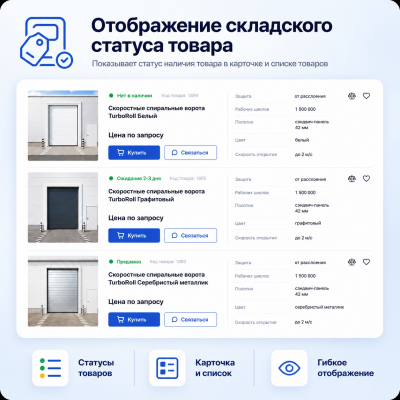 Отображение складского статуса товара в товарах и категориях - 1