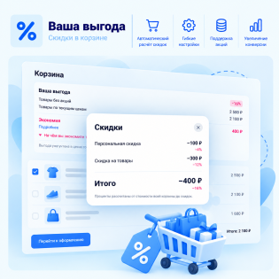 Ваша выгода — скидки в товарах и корзине