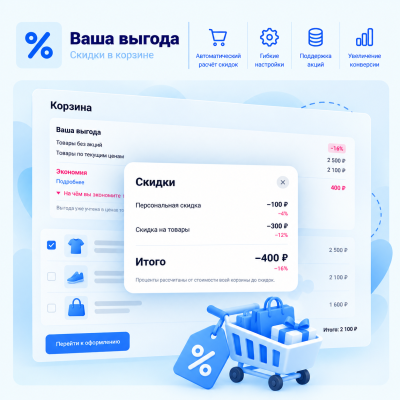 Ваша выгода — скидки в товарах и корзине - 1