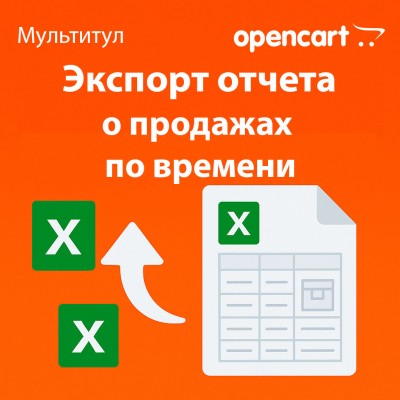 Экспорт отчёта о продажах по времени в Excel для OpenCart - отдельная лицензия функционала модуля «Мультитул»