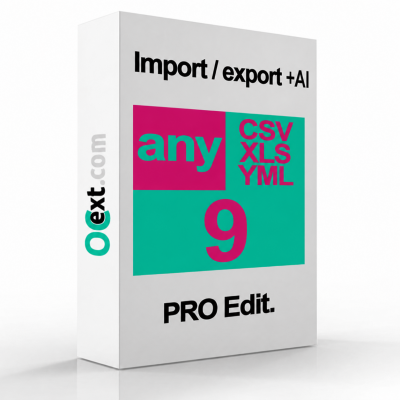 anyCSV/XLS/YML PRO AI Edition 9 для импорта (import) CSV, DSV, XLS, XLSX, YML, CML и экспорта (export) файлов в OpenCart 2, 3 - 1