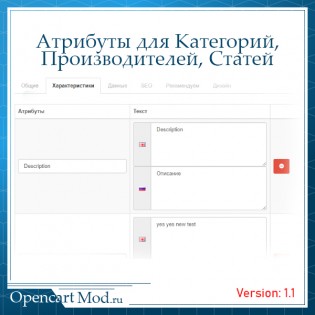 Атрибуты для категорий, производителей, статей