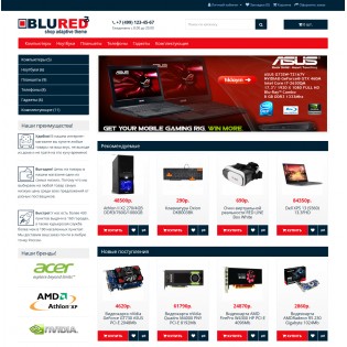 "BLURED 3" - универсальный адаптированный шаблон для Opencart 3