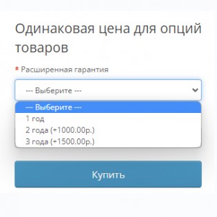 Одинаковая цена для опций
