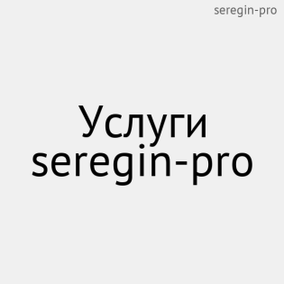 Услуги seregin-pro