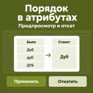 Порядок в атрибутах - чистка и объединение