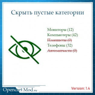 Скрыть пустые категории opencart 