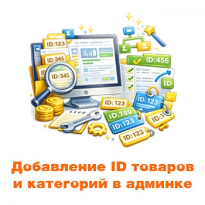 Добавление ID товаров и категорий в админку