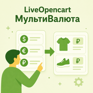 LiveOpencart МультиВалюта