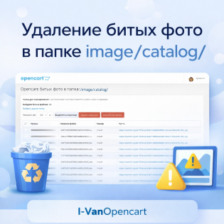 Удаление битых фото в папке image/catalog