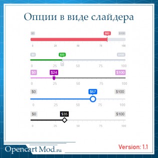 Опции в виде слайдера Opencart