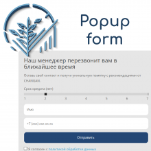 Всплывающая форма обратной связи