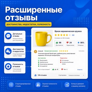 Расширенные отзывы (Достоинства, Недостатки, Полезность) 