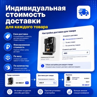 Индивидуальная стоимость доставки для каждого товара