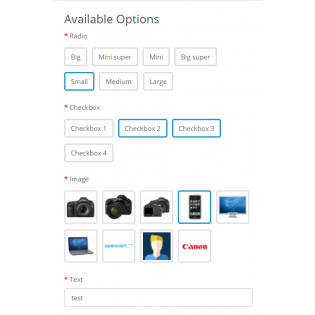 Новый дизайн опций opencart 3