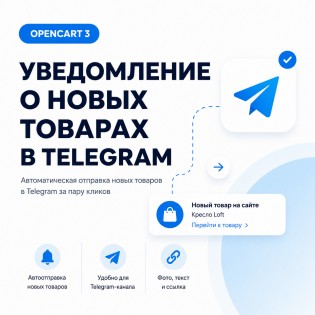 Уведомление о новых товарах в Telegram для OpenCart 3