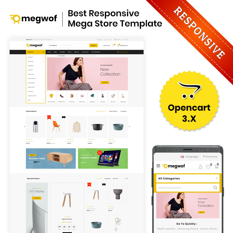 OpenCart шаблон Megwof - The Mega Store